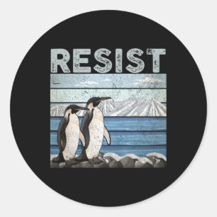Resist Penguin-Aktivismus Runder Aufkleber