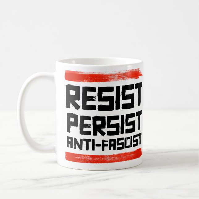 RESIST PERSIST ANTIFASKIST KAFFEETASSE (Links)