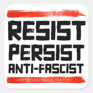 RESIST PERSIST ANTIFASKIST QUADRATISCHER AUFKLEBER