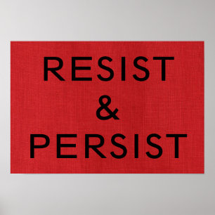 Resist & Persist auf Red Linen Texture Foto Poster