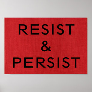 Resist & Persist auf Red Linen Texture Foto Poster