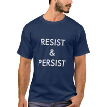 Resist & Persist, fett weißer Text auf marineblau