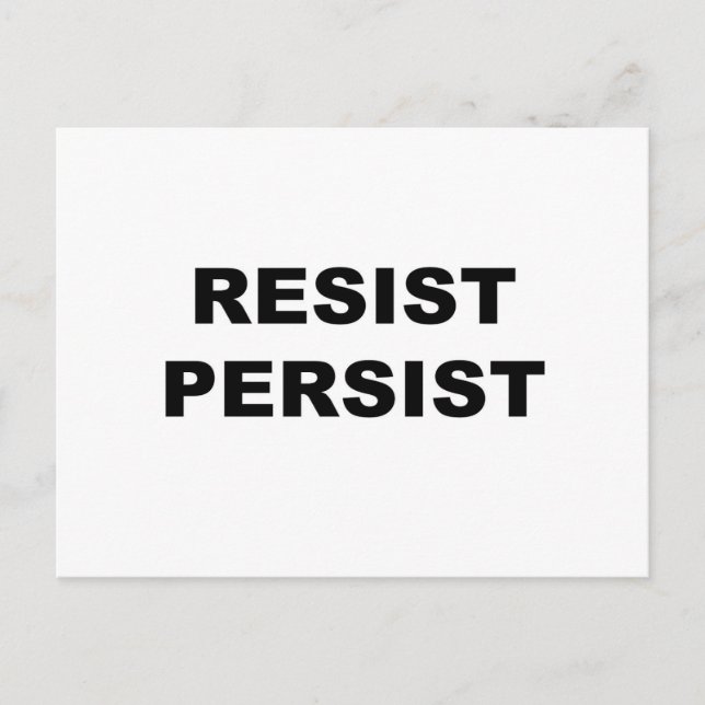 RESIST PERSIST POSTKARTE (Vorderseite)