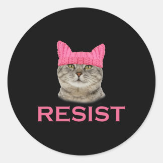 Resist Persist Protest März Cat Hat Runder Aufkleber