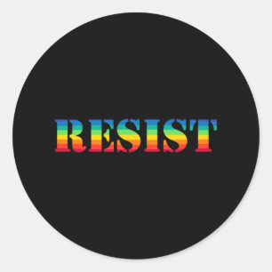 Resist Pride - Vintageretro Regenbogenresistenz Runder Aufkleber