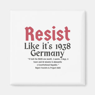 Resist Pritker Zitat Deutschland 1938 Zurückweisen Magnet