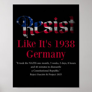 Resist Pritker Zitat Deutschland 1938 Zurückweisen Poster