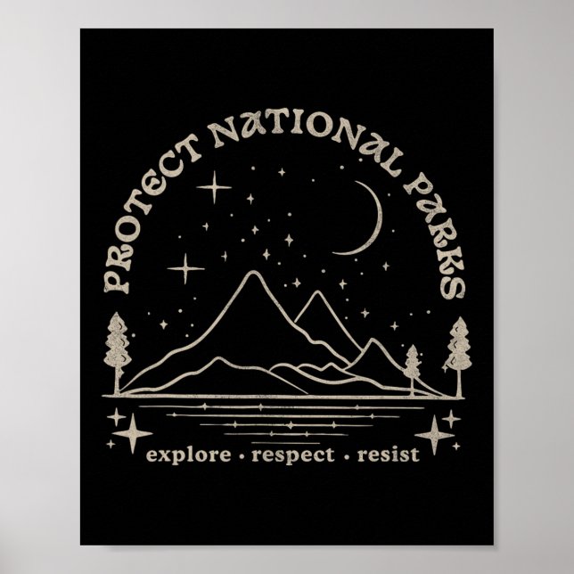 Resist Protect Our National Parks Graphic Anti Tru Poster (Vorne)