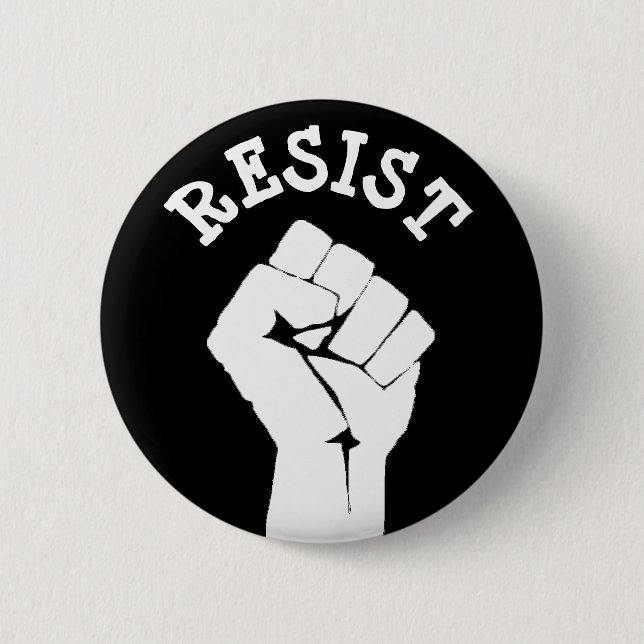 #Resist Protester Fist Anti-Trump-politischer Butt Button (Vorderseite)