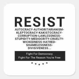 Resist Quadratischer Aufkleber