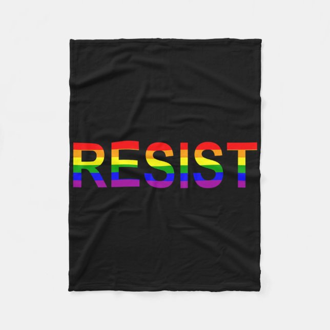 Resist Rainbow Que Anti Trump Novelty Fleecedecke (Vorderseite)