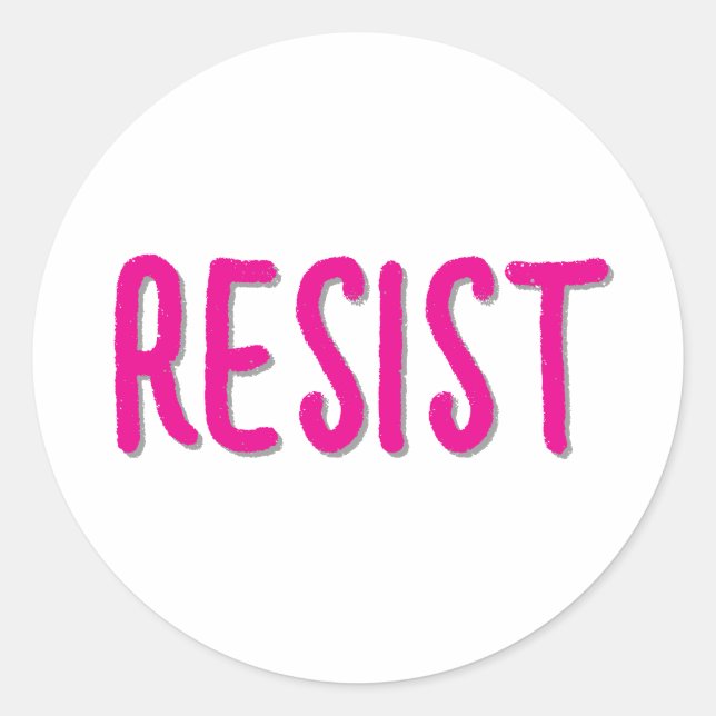 Resist Resistance Pink Runder Aufkleber (Vorderseite)