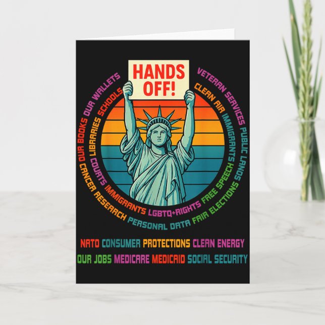 Resist Resistance Usa Statue Of Liberty Hands Off  Karte (Vorderseite)