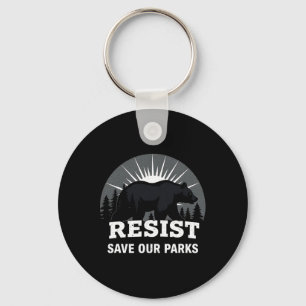 Resist Rett unsere Parks Alt US Nationalparks Bäre Schlüsselanhänger