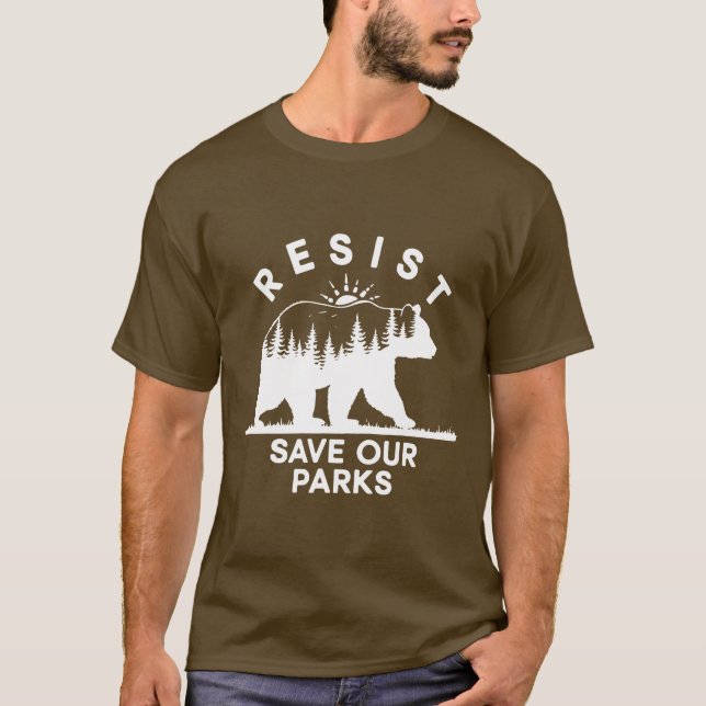 Resist Rett unsere Parks Alt US Nationalparks Bäre T-Shirt (Vorderseite)