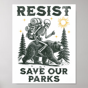 Resist Rett unsere Parks Alt US Nationalparks Bear Poster