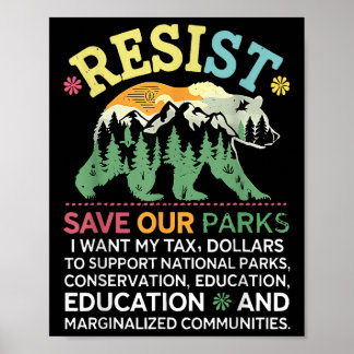 Resist Rett unsere Parks Unterstützung Nationalpar Poster