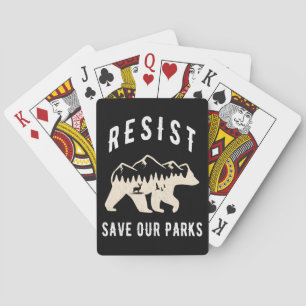 Resist Rette unsere Parks Alt US Nationalparkbären Spielkarten