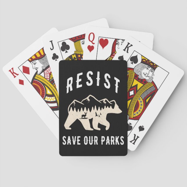 Resist Rette unsere Parks Alt US Nationalparkbären Spielkarten (Rückseite)