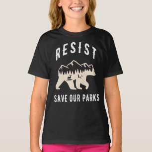 Resist Rette unsere Parks Alt US Nationalparkbären T-Shirt