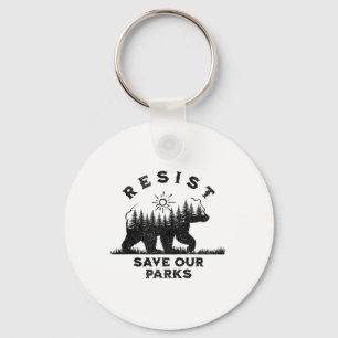 Resist Rette unsere Parks Alt US Nationalparks Ant Schlüsselanhänger