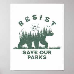 Resist Rette unsere Parks Nationalparks Biergarten Poster