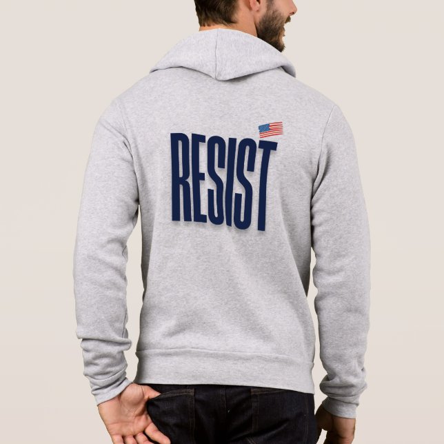 RESIST Small American Flag - Protest-Erklärung Hoodie (Rückseite)