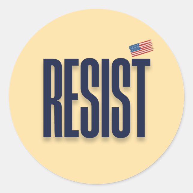 RESIST Small American Flag - Protest-Erklärung Runder Aufkleber (Vorderseite)