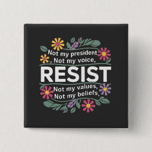 Resist subtile Anti Trump Blumenprotest Button