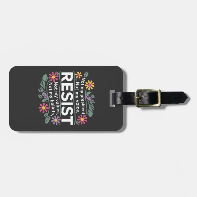 Resist subtile Anti Trump Blumenprotest Gepäckanhänger (Vorderseite horizontal)