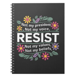 Resist subtile Anti Trump Blumenprotest Notizblock