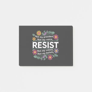 Resist subtile Anti Trump Blumenprotest Post-it Klebezettel