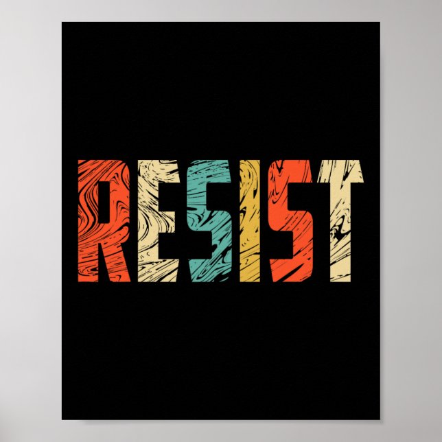 Resist T Shirt - US Protest Rebellen Politisches S Poster (Vorne)
