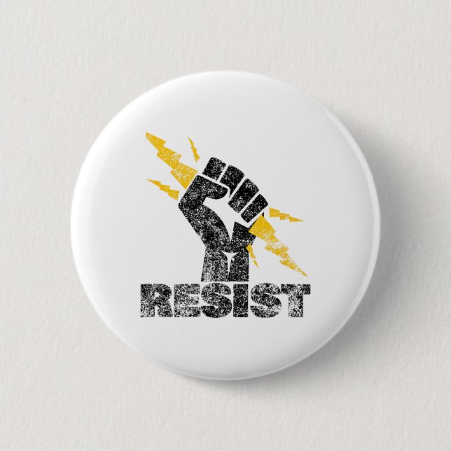 Resist Tee Shirt widersteht Faust Shirt und gleich Button (Vorderseite)