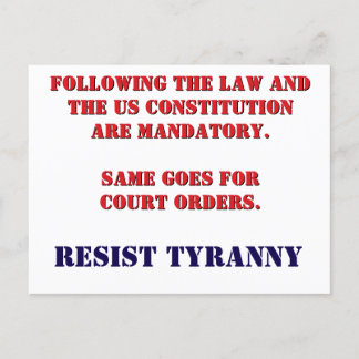 RESIST TYRANNY Postcard Postkarte