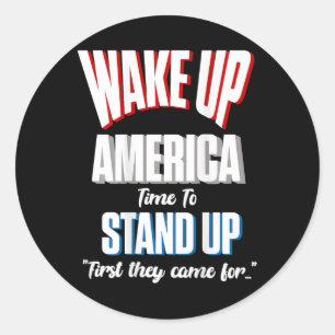 Resist Weckte die Zeit auf Amerika, um zuerst zu s Runder Aufkleber