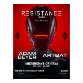 RESISTANCE - Amnesia - Club  Poster