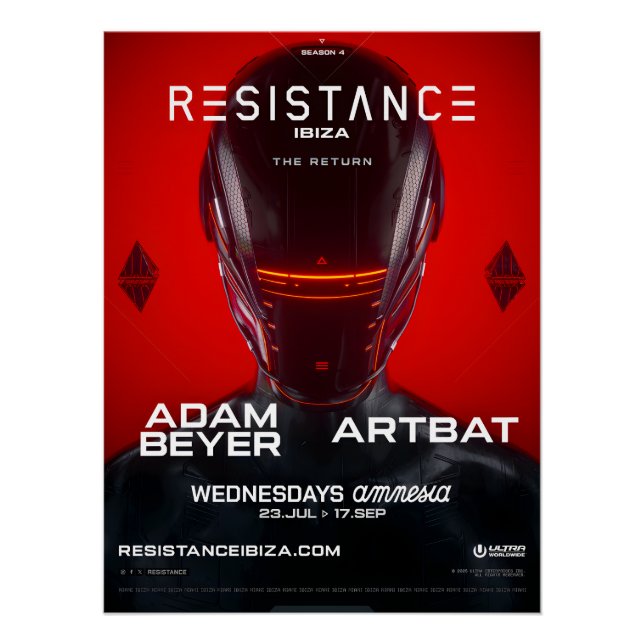RESISTANCE - Amnesia - Club  Poster (Vorderseite)