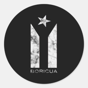 Resiste Boricua Puerto Rico Puerto Rico Black Fla Runder Aufkleber