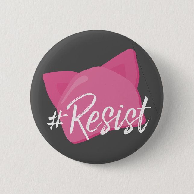 #resiste pink cat hat für Frauen - Anti Donald Tru Button (Vorderseite)