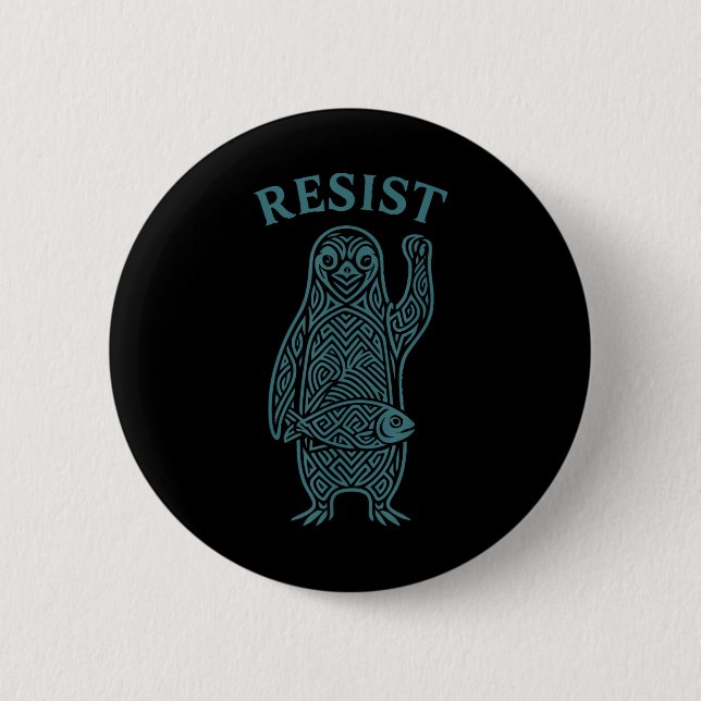 Resistent Pinguine Activism Grafik, die wir mit Pe Button (Vorderseite)