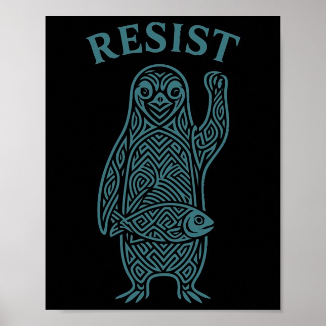 Resistent Pinguine Activism Grafik, die wir mit Pe Poster (Vorne)