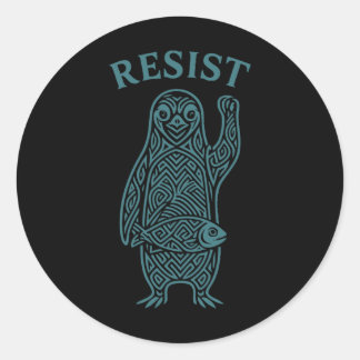 Resistent Pinguine Activism Grafik, die wir mit Pe Runder Aufkleber