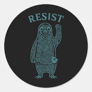 Resistent Pinguine Activism Grafik, die wir mit Pe Runder Aufkleber