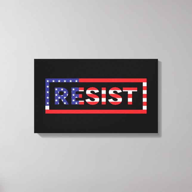 RESISTIEREN | Flagge der Vereinigten Staaten Leinwanddruck (Vorderseite)