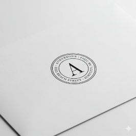 (RESIZIERT) Elegante Monogramm-Rücksendeadresse Se Gummistempel