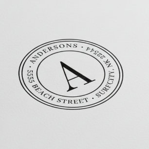 (RESIZIERT) Elegante Monogramm-Rücksendeadresse Se Gummistempel