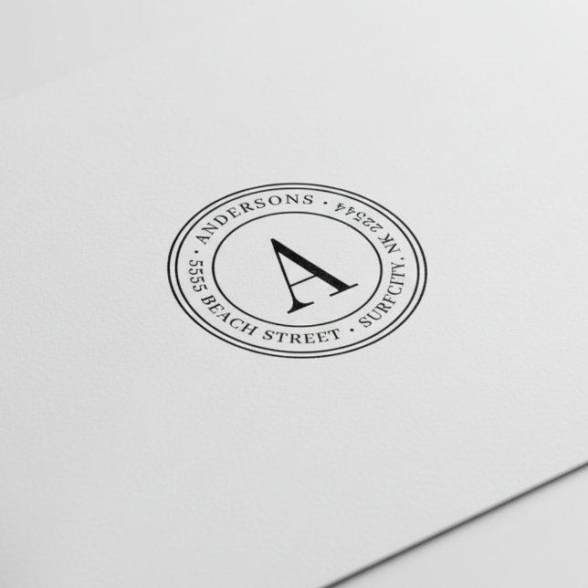 (RESIZIERT) Elegante Monogramm-Rücksendeadresse Se Permastempel (Von Creator hochgeladen)