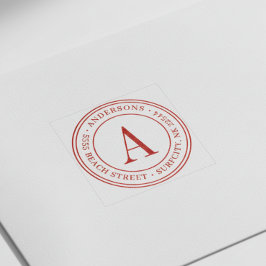 (RESIZIERT) Elegante Monogramm-Rücksendeadresse Se Permastempel