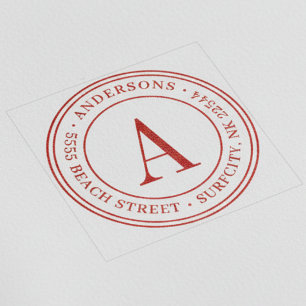 (RESIZIERT) Elegante Monogramm-Rücksendeadresse Se Permastempel